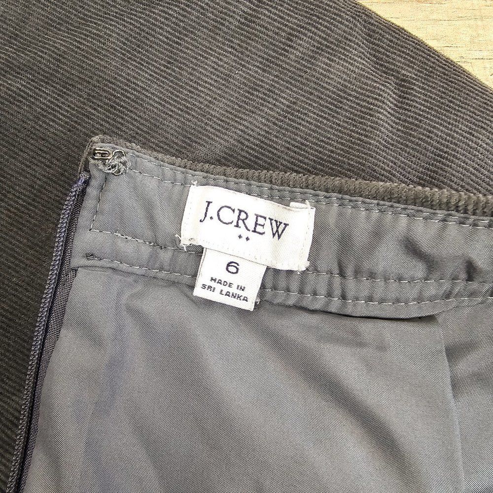 J CREW Re-Imagined Corduroy Gray Button Up Skirt Size 6 - Picture 7 of 9
